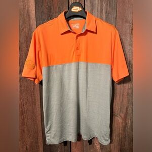 Under Armour Golf Polo EUC Mens Large Tall Orange and Gray